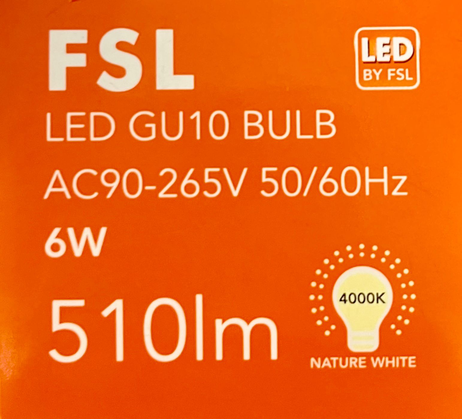 Pack X3 Ampolletas Led Gu10 6W- (Luz Neutra) Fsl
