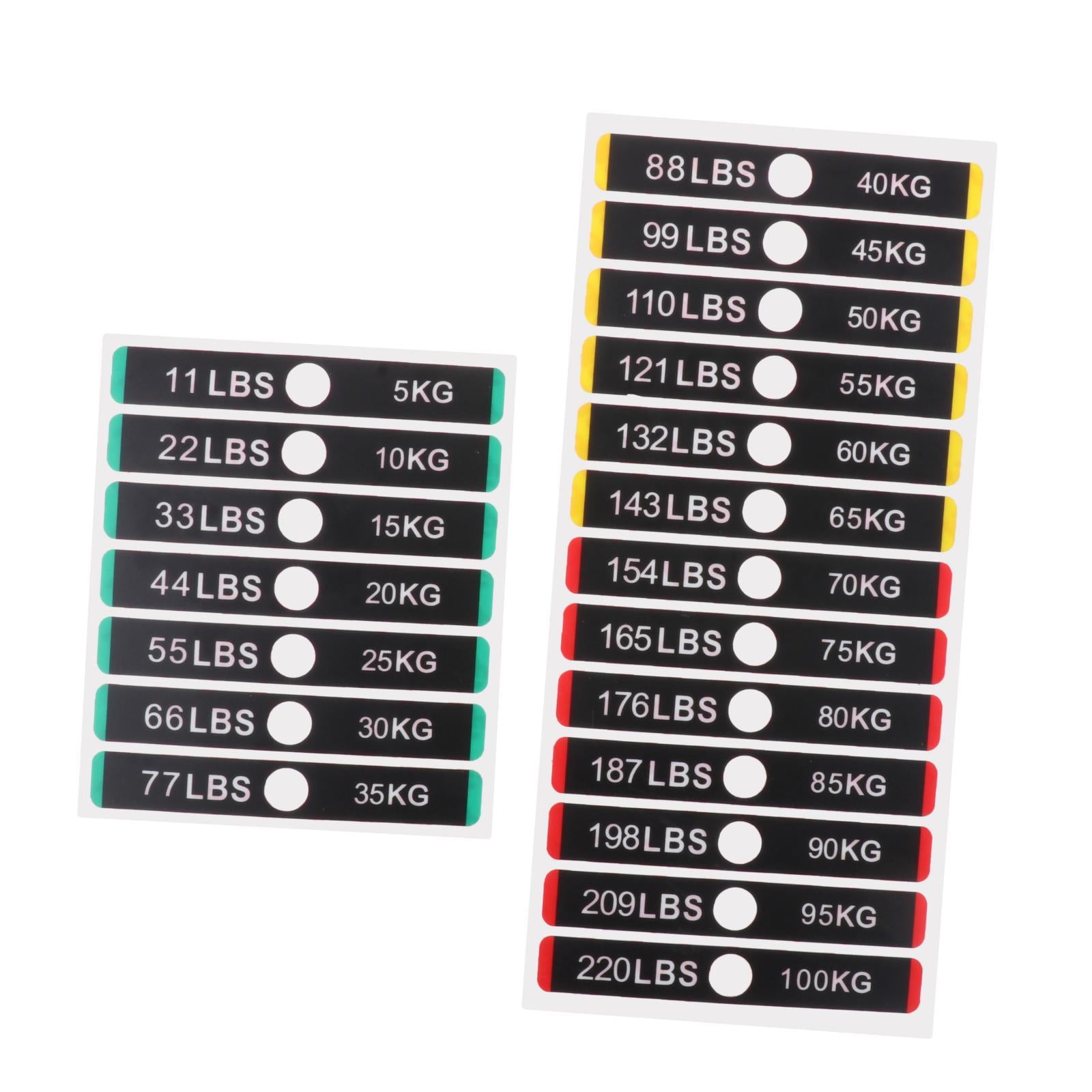 Magideal - Etiquetas De Pila De Pesas, Pegatinas De Números, Etiquetas De Peso, Pegatinas De Peso De 11 Libras A 220 Libras, Accesorios Para Máquinas De Gimnasio