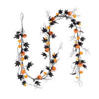 Magideal - Guirnalda De Otoño Para Halloween, Guirnalda De Hojas De Arce Artificiales, Puerta Delantera, Colgante De Otoño, Enredaderas De Arce Para Decoración D