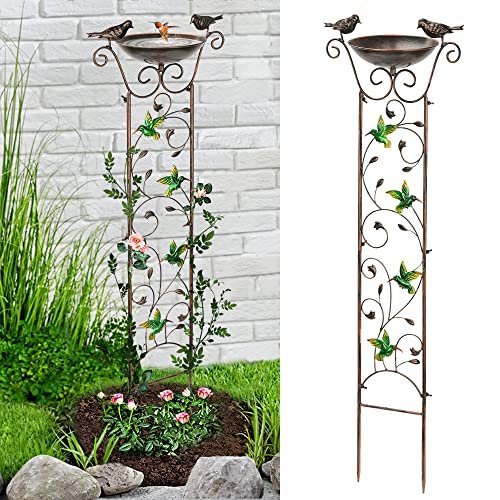 Bebedero para Pájaros con Enrejado de Jardín LEWIS&WAYNE Exterior 100 cm Hierro