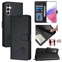 Funda Tipo Cartera Foxdock Para Samsung Galaxy A14 5G/4G Con Soporte, Ranuras, Rfid, Diseño De Gato