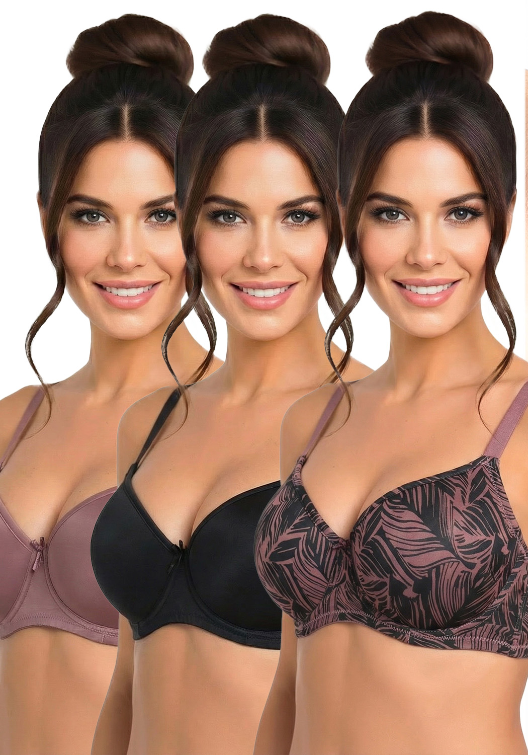 Pack 3X Sosten Microfibra P350024-Neg5 Kayser