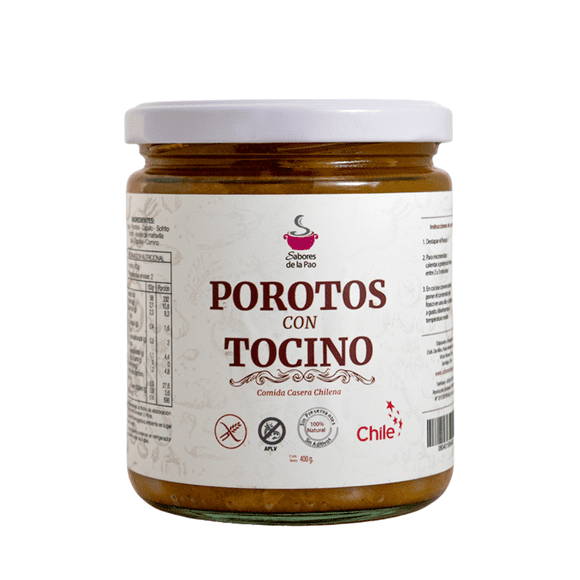 Porotos con tocino sin gluten platos preparados listos para consumir 400g