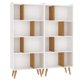 thumbnail image 3 of Set Living 2Lv07 2 Estantes Libreros Nichos Blanco - Nogal, 3 of 4