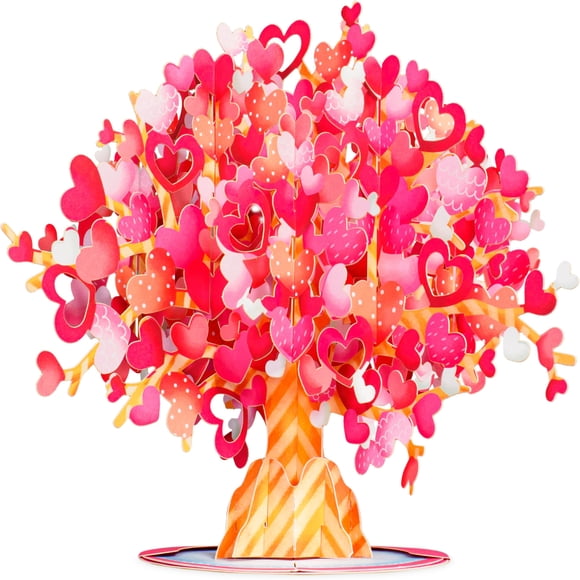 Tarjeta de felicitación Paper Love 3D con forma de corazón desplegable con flores