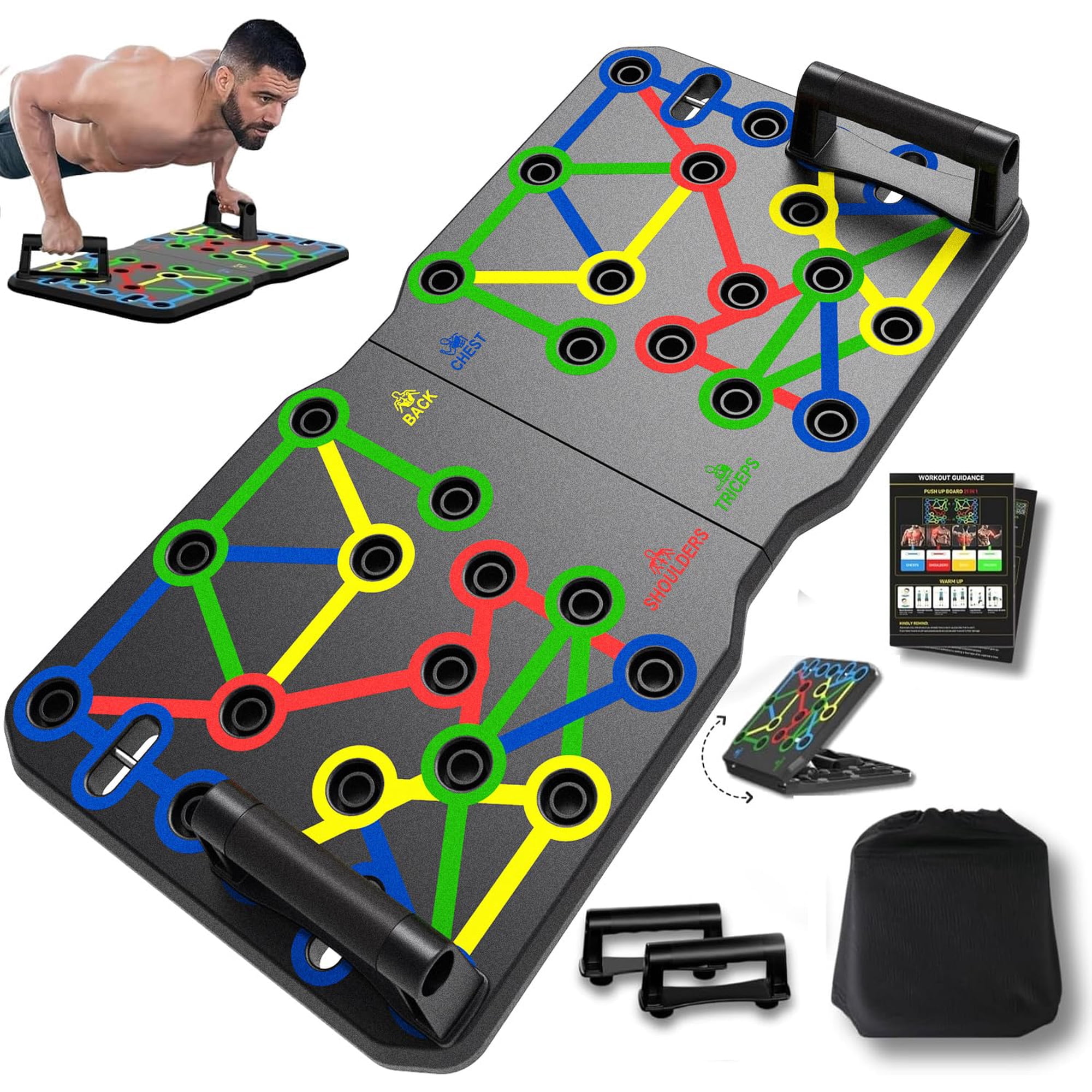 Set De Entrenamiento Portátil 30 En 2 Aerlang Solid Push Up Board