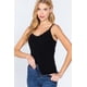 thumbnail image 1 of Saronite Body de Tirantes Finos con Cuello en V y Ribete de Canalé de Rayón, Color Negro (para Mujer) Basics, 1 of 5