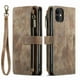 thumbnail image 1 of 1pc Suede Vintage Leather Phone Cover, Wallet License Card Slot Magnetic Buckle Zipper Pocket Bracket Flip Cover Phone Protective Case For IPhone14/14Plus/14Pro/14Pro Max ,iPhone13/13Pro/13Pro Max ,iP, 1 of 3