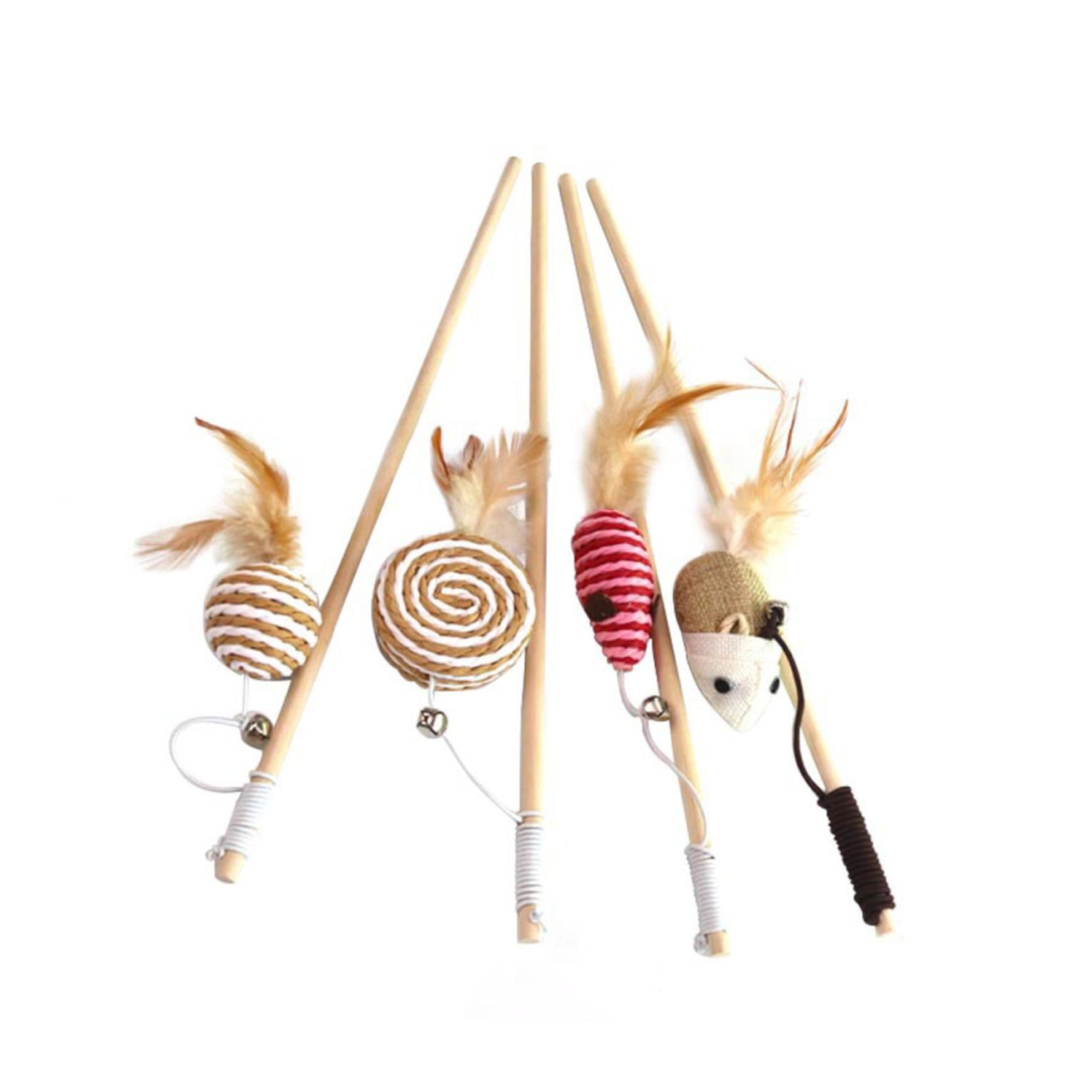 Total Upgrate - Juguete Varita Con Bola O Raton Para Gatos Mascotas