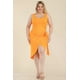 thumbnail image 4 of Saronite Vestido Midi Básico Cruzado sin Mangas con Lazo Frontal, Color Tangelo (Talla Grande para Mujer), 4 of 5