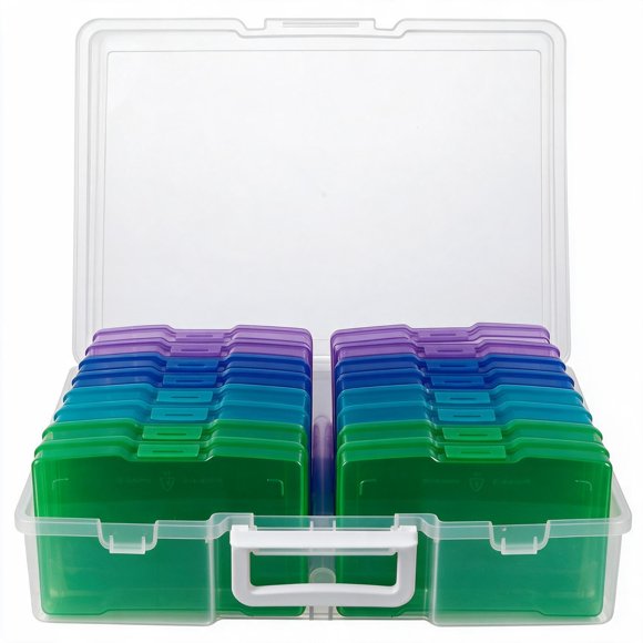Caja de almacenamiento de fotos novelinks 30 × 37 × 13 cm, 16 contenedores