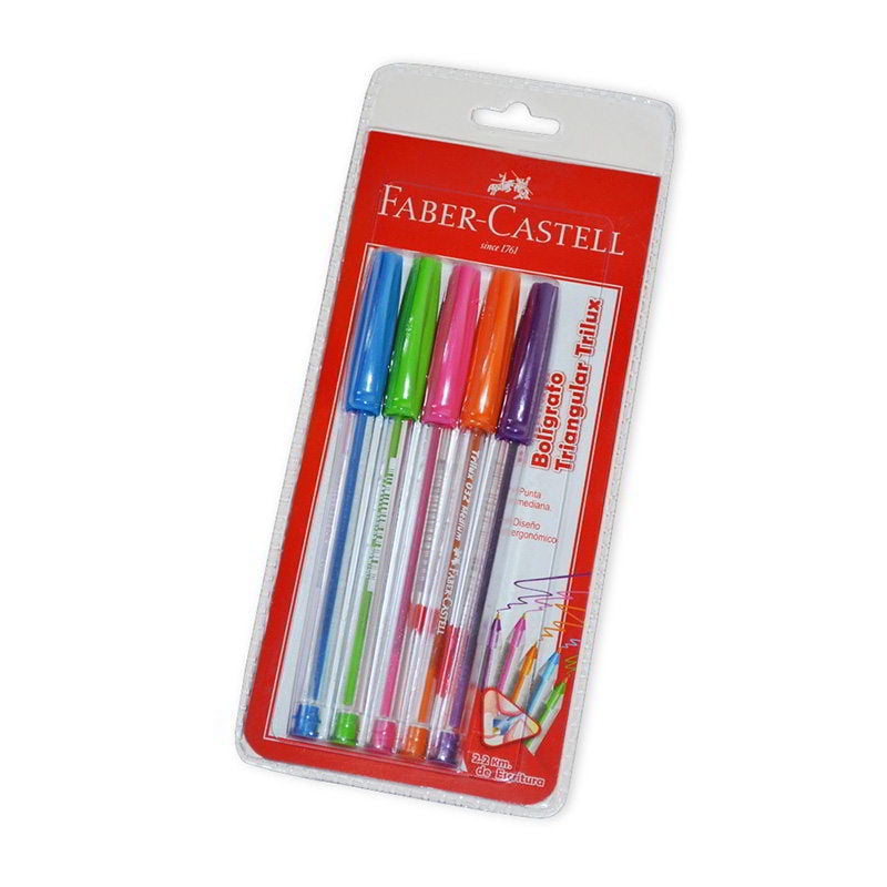 Bolígrafo Triangular Trilux 5 Colores Faber-Castell