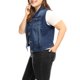 thumbnail image 4 of Agnes Orinda Chaqueta de Chaleco de Mezclilla sin Mangas con Botones Casual para Mujer de Talla Grande 2X Azul, 4 of 7