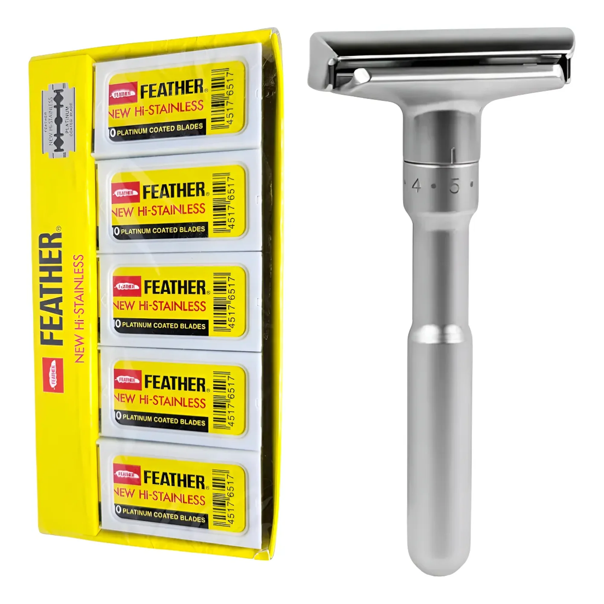 Linastore - Kit Hojillas Feather + Rastrillo Navaja Para Afeitado