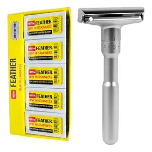 Linastore - Kit Hojillas Feather + Rastrillo Navaja Para Afeitado