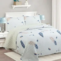 Casadeliacl - Cubrecama Quilt Sherpa 2Pl Marfil Claro Suave Y Contemporáneo