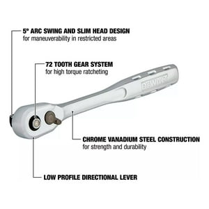 Chicharra 1/2 Dewalt Dwmt81098 - Liberación Rápida 72 Dient Plateado