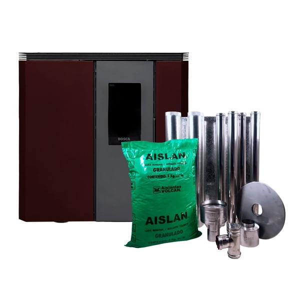 Pack Calefactor Bosca a Pellet Fit+ Burdeo + Kit de Instalación Interior