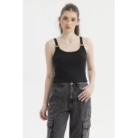 Fashionspark - Polera Mujer Tirante Argolla Negro