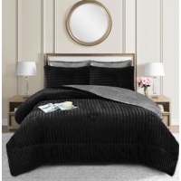 Tecnocasa - Cobertor Con Chiporro Texturizado Lineal 2 Plazas Color Negro