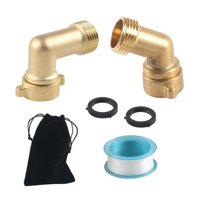 Magideal - 2 Piezas De Ángulo De Manguera De Jardín, Adaptador De Manguera De Ángulo, Conexión De Latón De 3/4 Pulgadas, Conexiones De Tornillo De Manguera 45 Y