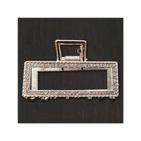 Besty - Traba Metálica Garra Rectangular Brillo Para Cabello Brillo Tornasol