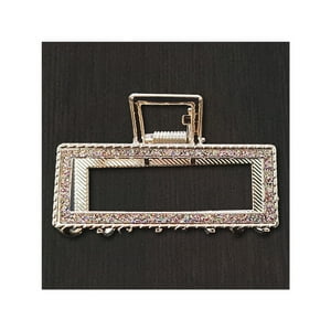 Besty - Traba Metálica Garra Rectangular Brillo Para Cabello Brillo Tornasol
