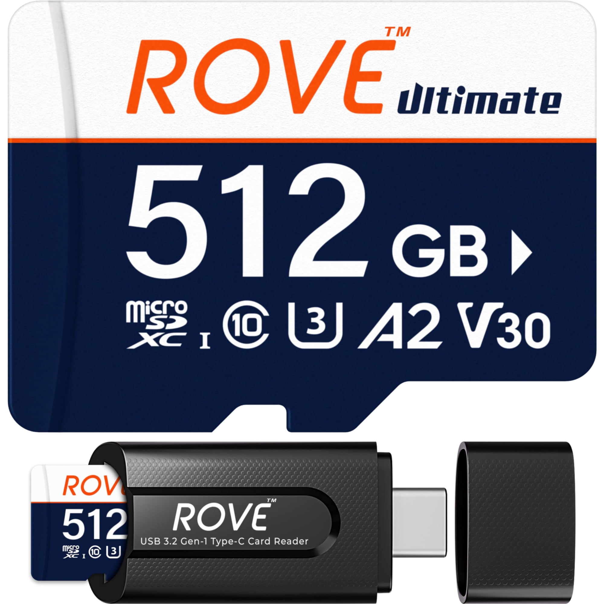 Tarjeta De Memoria Rove Ultimate Microsdxc De 512 Gb Con Usb 3.2 Tipo C
