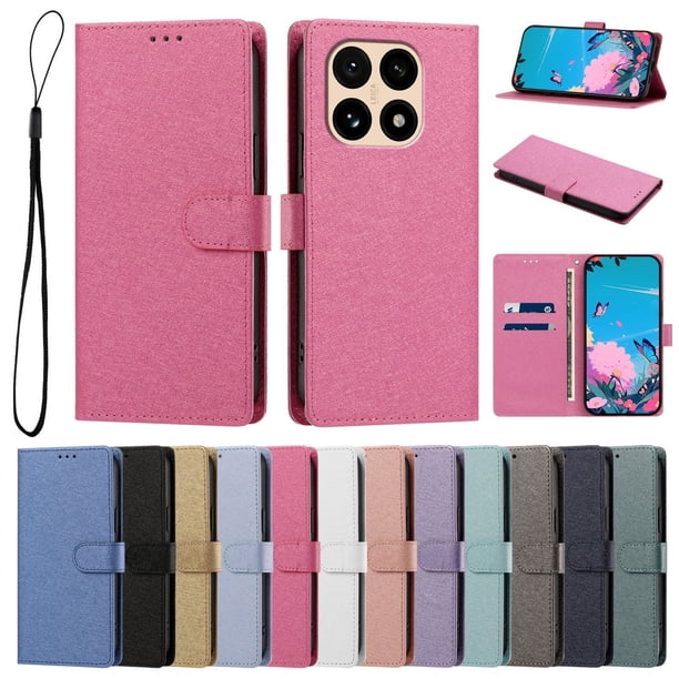 Funda Cartera de PU para Xiaomi 15T con Tarjetas, Rojo Rosa