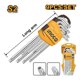 thumbnail image 5 of Set 9 Piezas Llaves Torx Llaves De Apriete T10 - T50 Ingco Plateado, 5 of 10