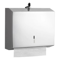 Genérica - Dispensador De Papel Interfoliado Acero Diseño Liso Corto Superficie Mate Antihuellas 28.5X26.5X10Cm