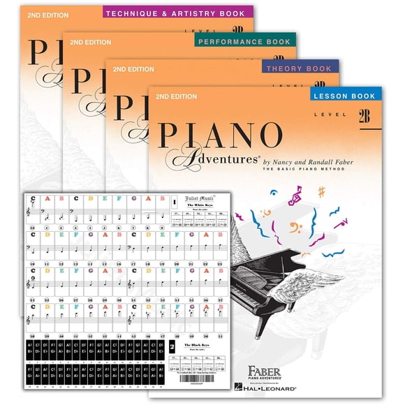 Set de aprendizaje Faber Piano Adventures Level 2B con pegatinas