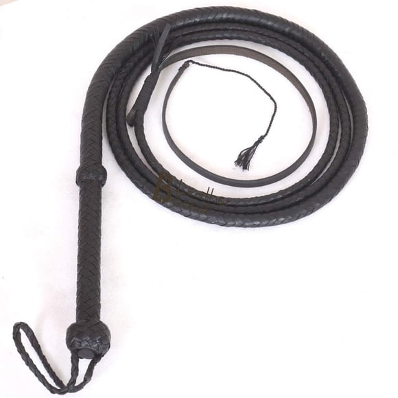 Cuero Bull Whip Estilo Indiana Jones 8 Pies Y 8 Trenzas