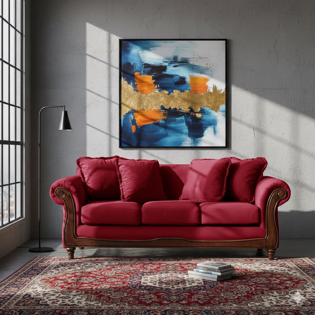 Latam Home - Sofa Rimini 3 C Tela Velvet Burdeo