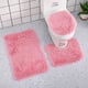 thumbnail image 1 of suxuMhao Juego de Tapetes de Baño, Juegos de Tapetes de Baño, 3 Piezas, 50 X 80cm, Tapetes para Baño Rosa 1 Juego – Tapetes de Baño de Poliéster de Seda-forro Suave para Protección Del Piso Del Baño, 1 of 4
