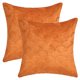 thumbnail image 1 of REGALWOVEN Paquete de 2 fundas de cojín decorativas de terciopelo sólido con textura de escamas modernas para sofá, dormitorio, coche, naranja 18" x 18", 1 of 6