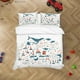 thumbnail image 2 of 3D Cartoon Ocean Whale Lighthouse Starfish House Quilt Cover Set Bedding Set, 2 of 3