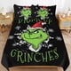thumbnail image 2 of Funny Christmas Grinch 3 Piece Sets Full/Queen Size - Reversible Microfiber Quilts with 2 Shams Soft Lightweight Bedspread Coverlet Comforter for All Season Bed Sheets, 2 of 5