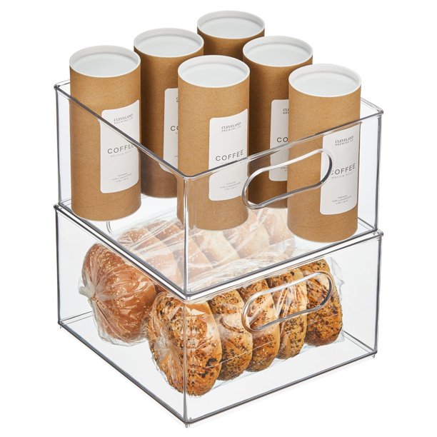 Organizador de almacenamiento mDesign Ligne Collection, paquete de 2 unidades, transparente