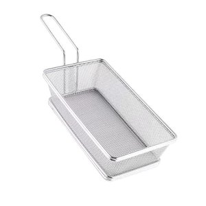 Magideal - Cesta Para Freír De Acero Inoxidable, Cesta Para Servir Freír, Colador De Alimentos Resistente, Cesta Para Freír Multifuncional Para Patatas, Freír En A