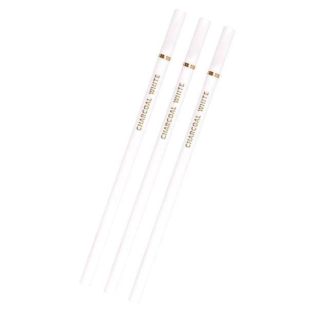 3x lápices de carbón para resaltar, lápices de colores para dibujar, mezclar, suministros de pintura artística, lápices para dibujar, bolígrafos para Blanco