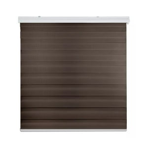 Importclick - Cortina Roller Duo Zebra Día Y Noche Café Oscuro 80X200 Cm