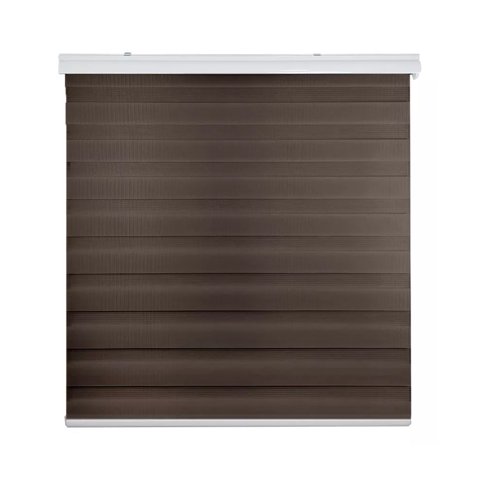 Importclick - Cortina Roller Duo Zebra Día Y Noche Café Oscuro 80X200 Cm