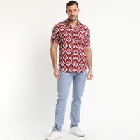 Truval - Camisa Estampada Diseño Mc Burdeo Rojo 2Xl