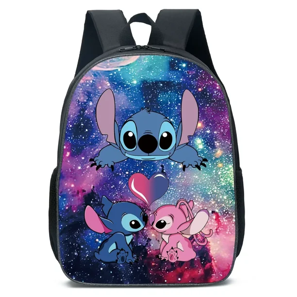 HOT Disney Stitch Primary and Middle School Students Schoolbag Boys Sports Backpack Girls Anime Cartoon School Bag Mochila