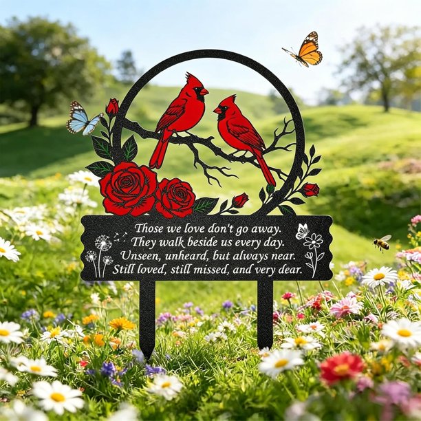 Placa conmemorativa metal cementerio recuerdo cardenal estaca tumba decoración exterior