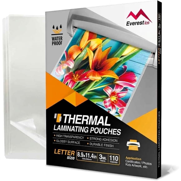 Hojas de laminado térmico Everest IOS 23 × 29 cm 110 unidades 3 mil