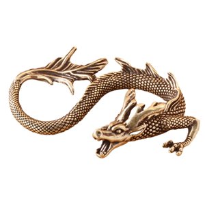 Magideal - Figura De Dragón De Latón, Adorno Artístico, Decoración, Figura Sentada, Artesanía De Latón, Figuras De Animales Para Mascotas, Decoración De Mesa, Dr