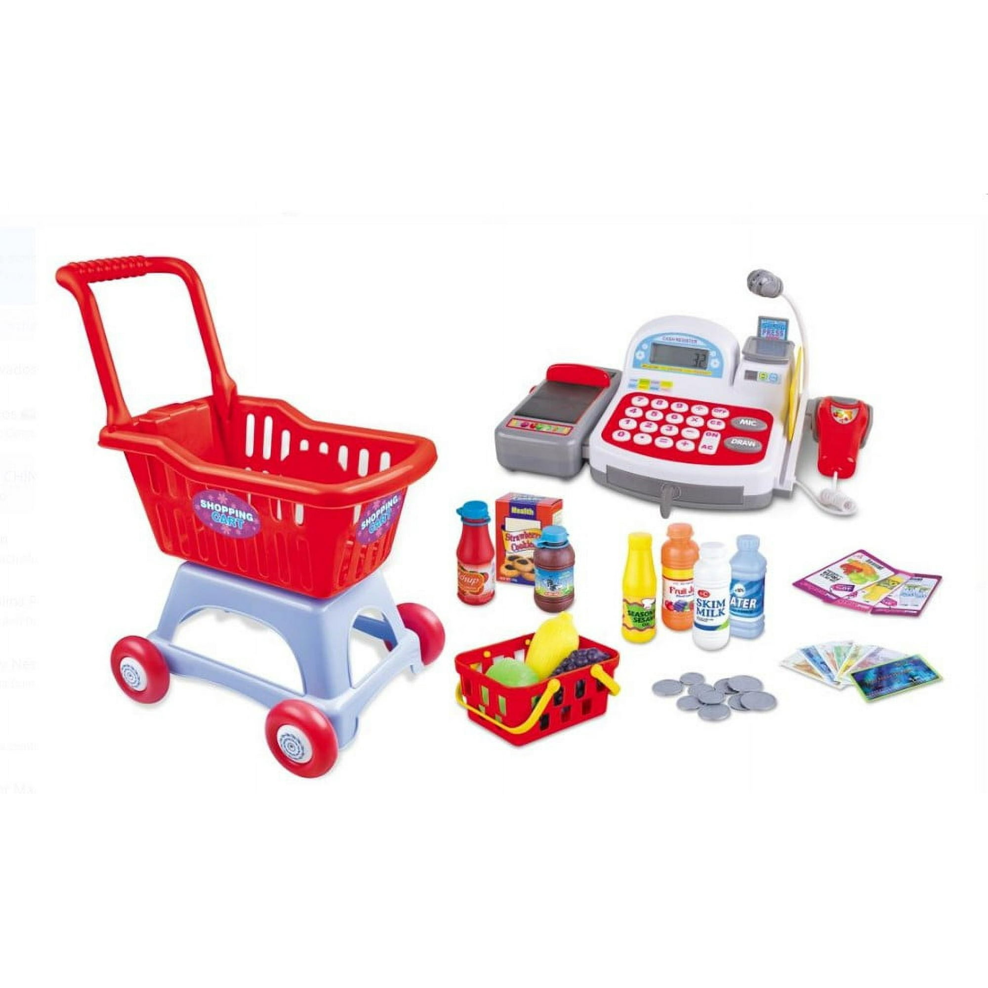 Genérico - Set De Caja Registradora Y Carro De Supermercado Grande
