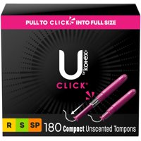 U By Kotex - Tampones U De Kotex Click Compact Regular/Super/Super Plus
